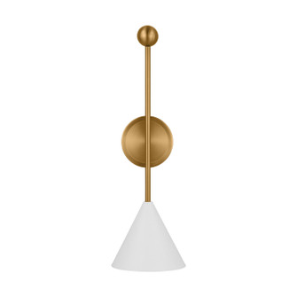 Cosmo One Light Bath Fixture in Matte White and Burnished Brass (454|AEW1051MWTBBS)
