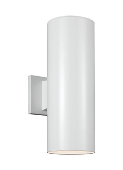 Outdoor Cylinders Two Light Outdoor Wall Lantern in White (454|831380215)