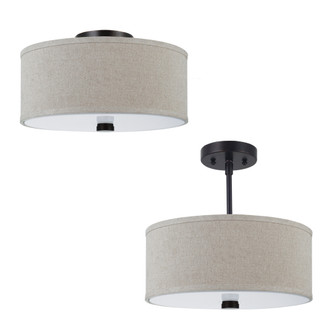 Dayna Shade Pendants Two Light Semi-Flush Convertible Pendant in Bronze (454|77262710)