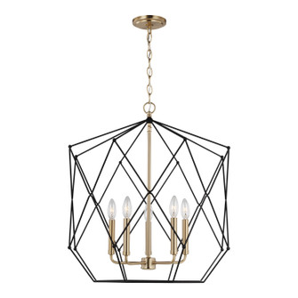 Zarra Five Light Lantern in Satin Brass (454|5334105EN848)