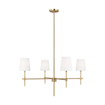 Baker Four Light Chandelier in Satin Brass (454|3287204EN848)