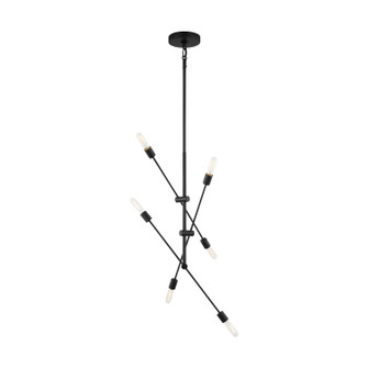 Axis Six Light Chandelier in Midnight Black (454|3200506112)