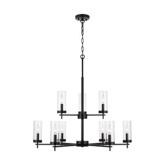 Zire Nine Light Chandelier in Midnight Black (454|3190309EN112)