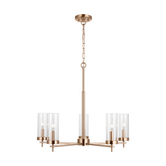 Zire Five Light Chandelier in Satin Brass (454|3190305EN848)