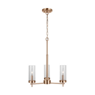 Zire Three Light Chandelier in Satin Brass (454|3190303EN848)
