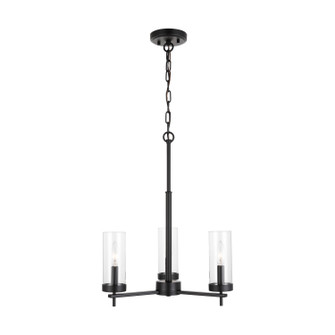 Zire Three Light Chandelier in Midnight Black (454|3190303EN112)