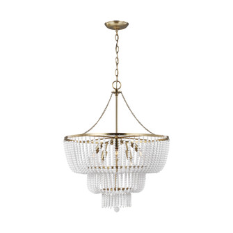 Jackie Six Light Chandelier in Satin Brass (454|3180706EN848)