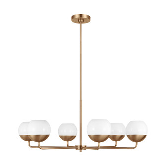 Alvin Six Light Chandelier in Satin Brass (454|3168106848)