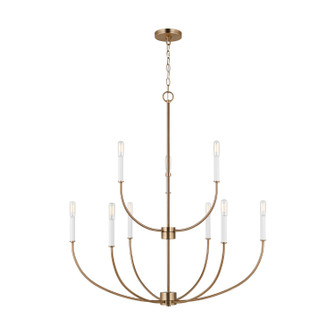 Greenwich Nine Light Chandelier in Satin Brass (454|3167109848)