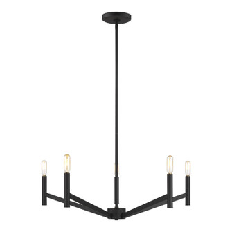 Vector Five Light Chandelier in Midnight Black (454|3124305EN112)