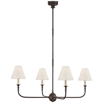 Piaf Four Light Chandelier in Aged Iron and Ebonized Oak (268|TOB5451AIEBOL)