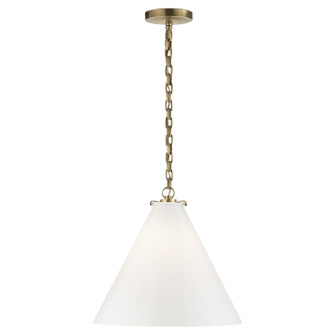 Katie Conical One Light Pendant in Hand-Rubbed Antique Brass (268|TOB5226HABG6WG)