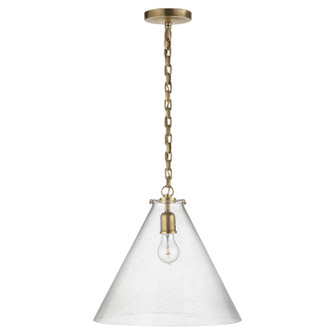 Katie Conical One Light Pendant in Hand-Rubbed Antique Brass (268|TOB5226HABG6SG)