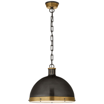 Hicks Two Light Pendant in Bronze with Antique Brass (268|TOB5071BZHAB)