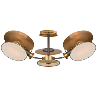 Osiris Three Light Semi-Flush Mount in Bronze with Antique Brass (268|TOB4290BZHABL)