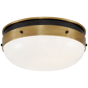 Hicks Two Light Flush Mount in Bronze with Antique Brass (268|TOB4063BZHABWG)