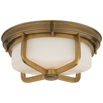 Milton Two Light Flush Mount in Hand-Rubbed Antique Brass (268|TOB4013HABWG)