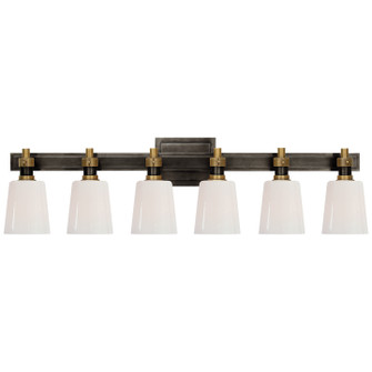 Bryant Bath Six Light Linear Bath Sconce in Bronze and Hand-Rubbed Antique Brass (268|TOB2154BZHABWG)