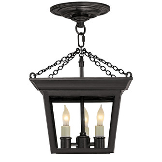 Semi Flush Cornice Three Light Semi-Flush Mount in Blackened Rust (268|SL5870BR)