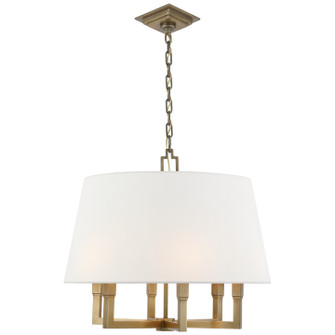 Square Tube Six Light Hanging Lantern in Hand-Rubbed Antique Brass (268|SL5820HABL)