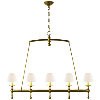 Classic Five Light Linear Chandelier in Hand-Rubbed Antique Brass (268|SL5811HABL)