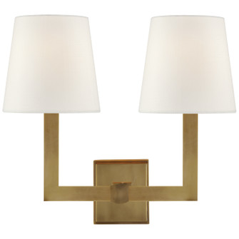 Square Tube Two Light Wall Sconce in Hand-Rubbed Antique Brass (268|SL2820HABL)