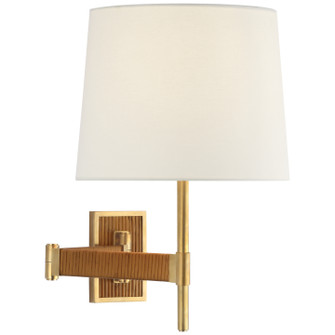 Elle LED Wall Sconce in Hand-Rubbed Antique Brass and Dark Rattan (268|SK2556HABDRTL)