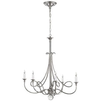 DOUBLE Twist Five Light Chandelier in Polished Nickel (268|SC5015PN)