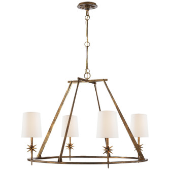 Etoile Four Light Chandelier in Gilded Iron (268|S5315GIL)