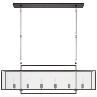 Halle Six Light Linear Pendant in Aged Iron (268|S5195AICG)