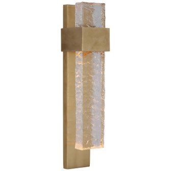 Brock LED Wall Sconce in Soft Brass and Clear Wavy Glass (268|S2340SBCWG)