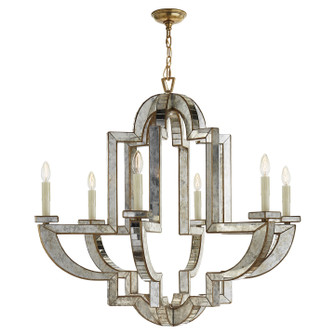 Lido Six Light Chandelier in Antique Mirror with Antique Brass (268|NW5041AMHAB)