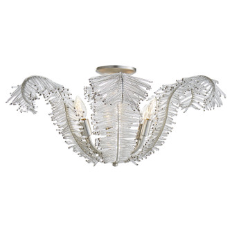 Calais Six Light Semi Flush Mount in Burnished Silver Leaf (268|NW4051BSLCG)