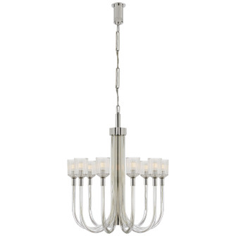 Reverie Ten Light Chandelier in Clear Ribbed Glass and Polished Nickel (268|KW5401CRBPN)