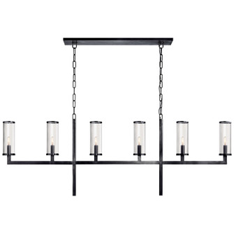 Liaison Six Light Linear Chandelier in Bronze (268|KW5203BZCG)