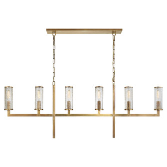 Liaison Six Light Linear Chandelier in Antique-Burnished Brass (268|KW5203ABCRG)
