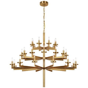 Liaison 32 Light Chandelier in Antique-Burnished Brass (268|KW5202AB)