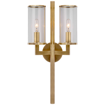 Liaison Two Light Wall Sconce in Antique-Burnished Brass (268|KW2201ABCG)
