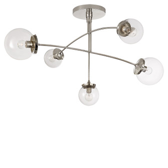 Prescott Five Light Chandelier in Polished Nickel (268|KS5403PNCG)