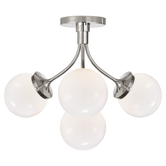 Prescott Four Light Semi Flush Mount in Polished Nickel (268|KS4407PNWG)