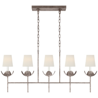 Illana Five Light Linear Chandelier in Burnished Silver Leaf (268|JN5630BSLL)