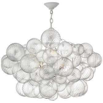 Talia Eight Light Chandelier in Plaster White and Clear Swirled Glass (268|JN5112PWCG)