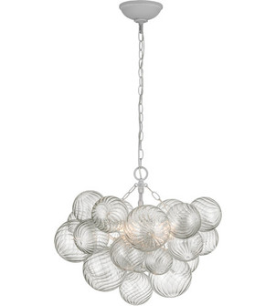 Talia LED Chandelier in Plaster White and Clear Swirled Glass (268|JN5110PWCG)