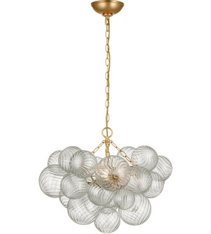 Talia LED Chandelier in Gild and Clear Swirled Glass (268|JN5110GCG)