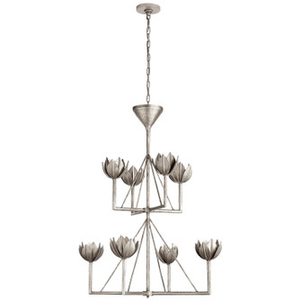 Alberto Eight Light Chandelier in Burnished Silver Leaf (268|JN5005BSL)
