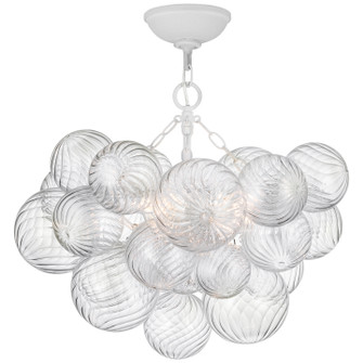 Talia LED Semi-Flush Mount in Plaster White and Clear Swirled Glass (268|JN4110PWCG)