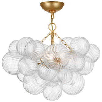 Talia LED Semi-Flush Mount in Gild and Clear Swirled Glass (268|JN4110GCG)