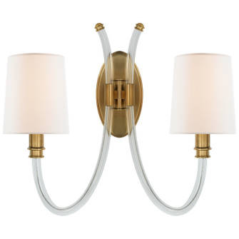 Clarice Two Light Wall Sconce in Clear Acrylic with Antique Brass (268|JN2030CGABL)