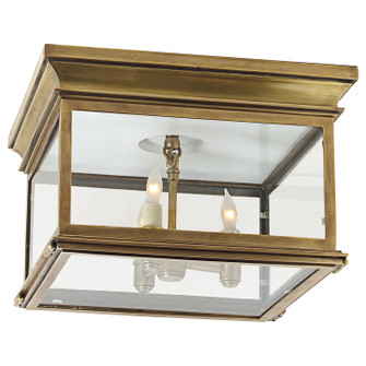 Club Square Three Light Flush Mount in Antique-Burnished Brass (268|CHO4311ABCG)