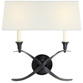 Cross Bouillotte Two Light Wall Sconce in Bronze (268|CHD1191BZL)